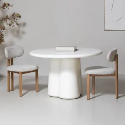 Eettafel Boaz Rond Off-White 120cm - Giga Meubel
