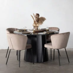 Eettafel Bodhi Rond Marmer Zwart 120cm - Giga Meubel