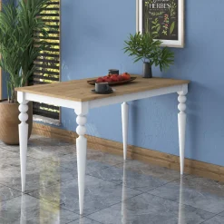 Eettafel Bostanli Walnoot/Wit 120cm