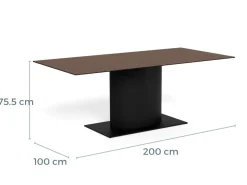 Eettafel Calo Keramiek Bruin 200cm - Giga Living