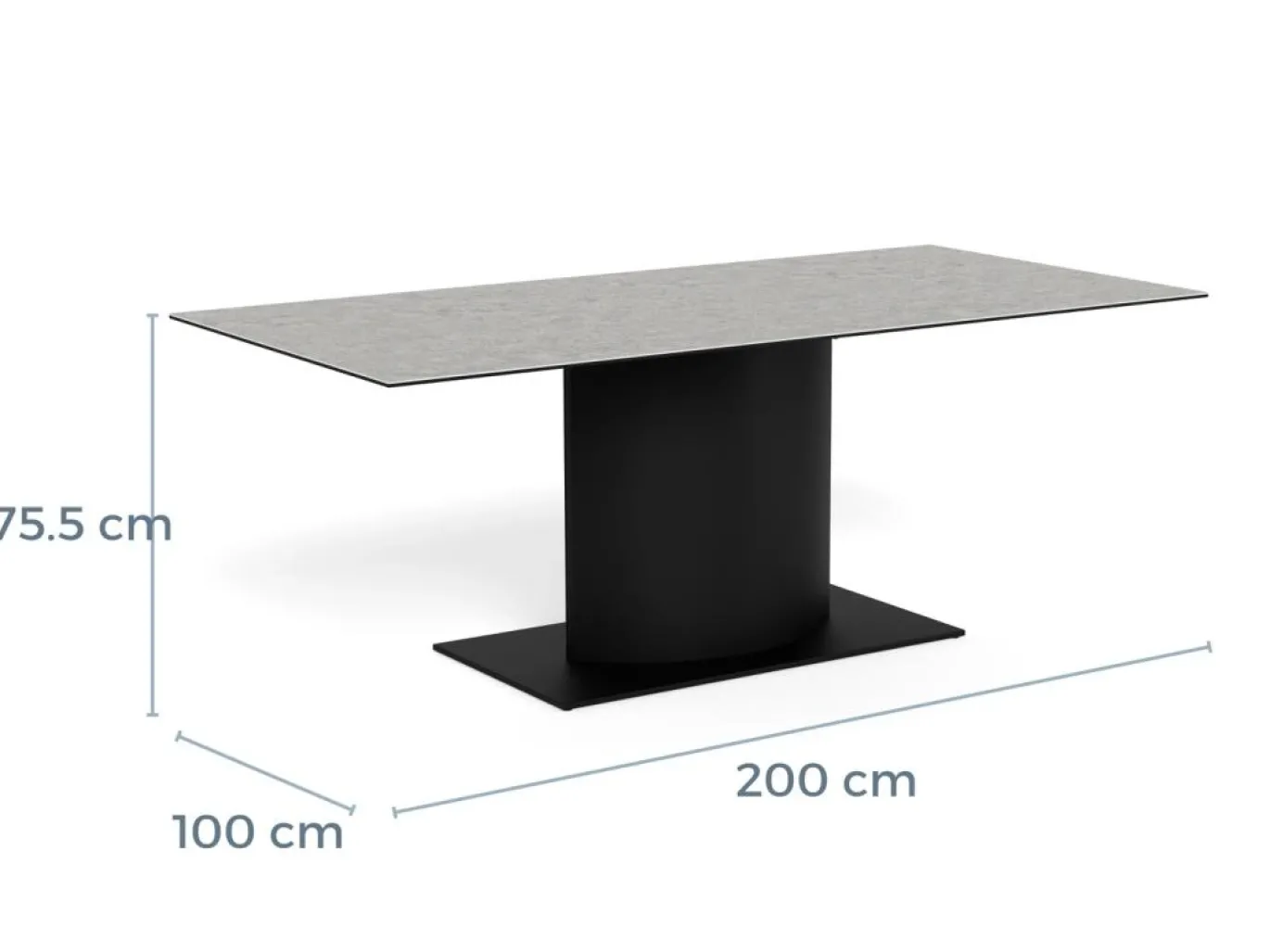 Eettafel Calo Keramiek Grijs 200cm - Giga Living