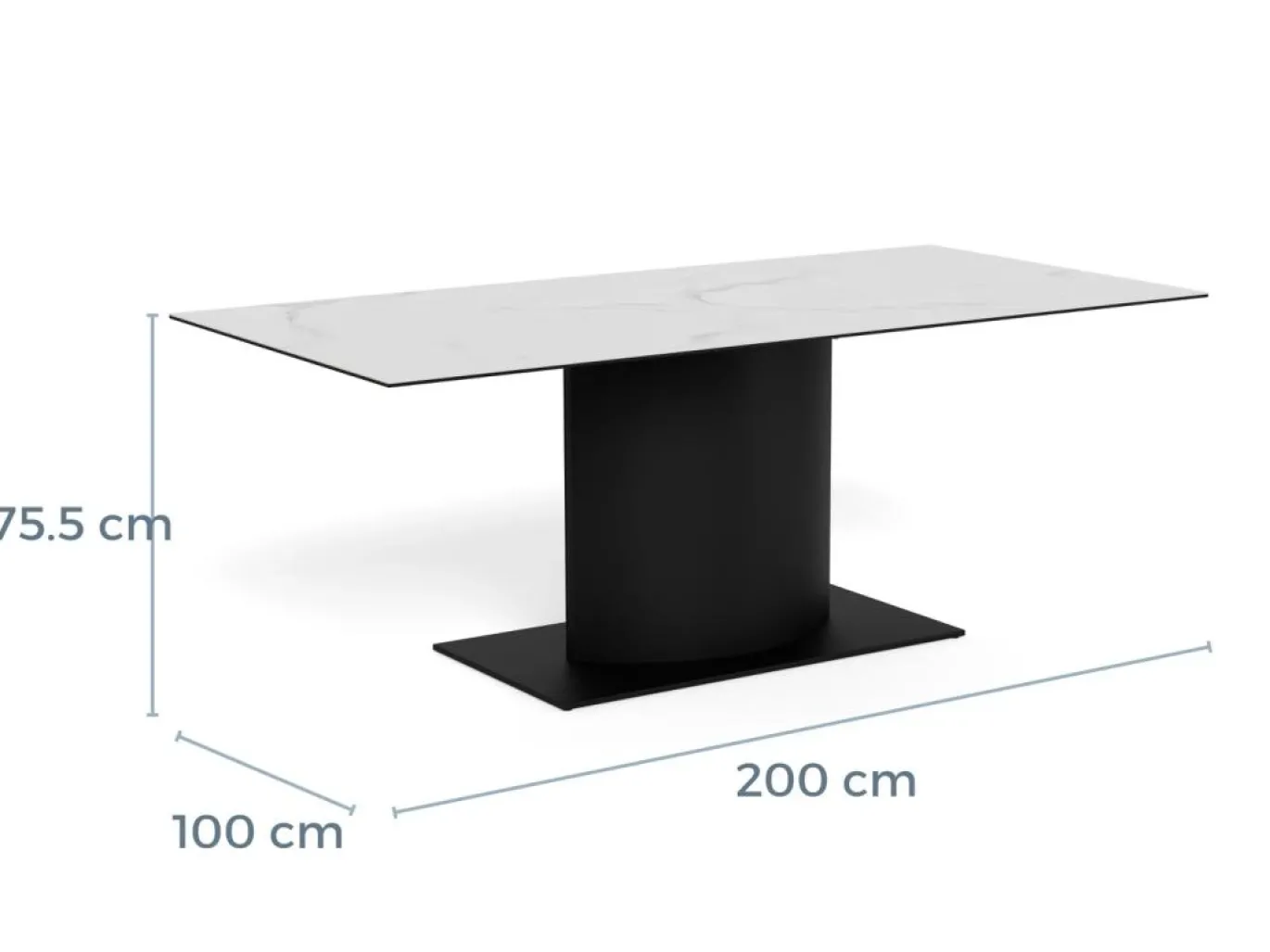 Eettafel Calo Keramiek Wit 200cm - Giga Living