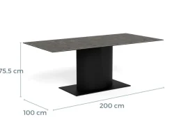 Eettafel Calo Keramiek Zwart 200cm - Giga Living