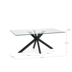 Eettafel Celia 180x100 Zwart - Giga Meubel