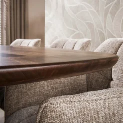 Eettafel Central Deens Ovaal Acaciahout Bruin 215cm - Giga Meubel