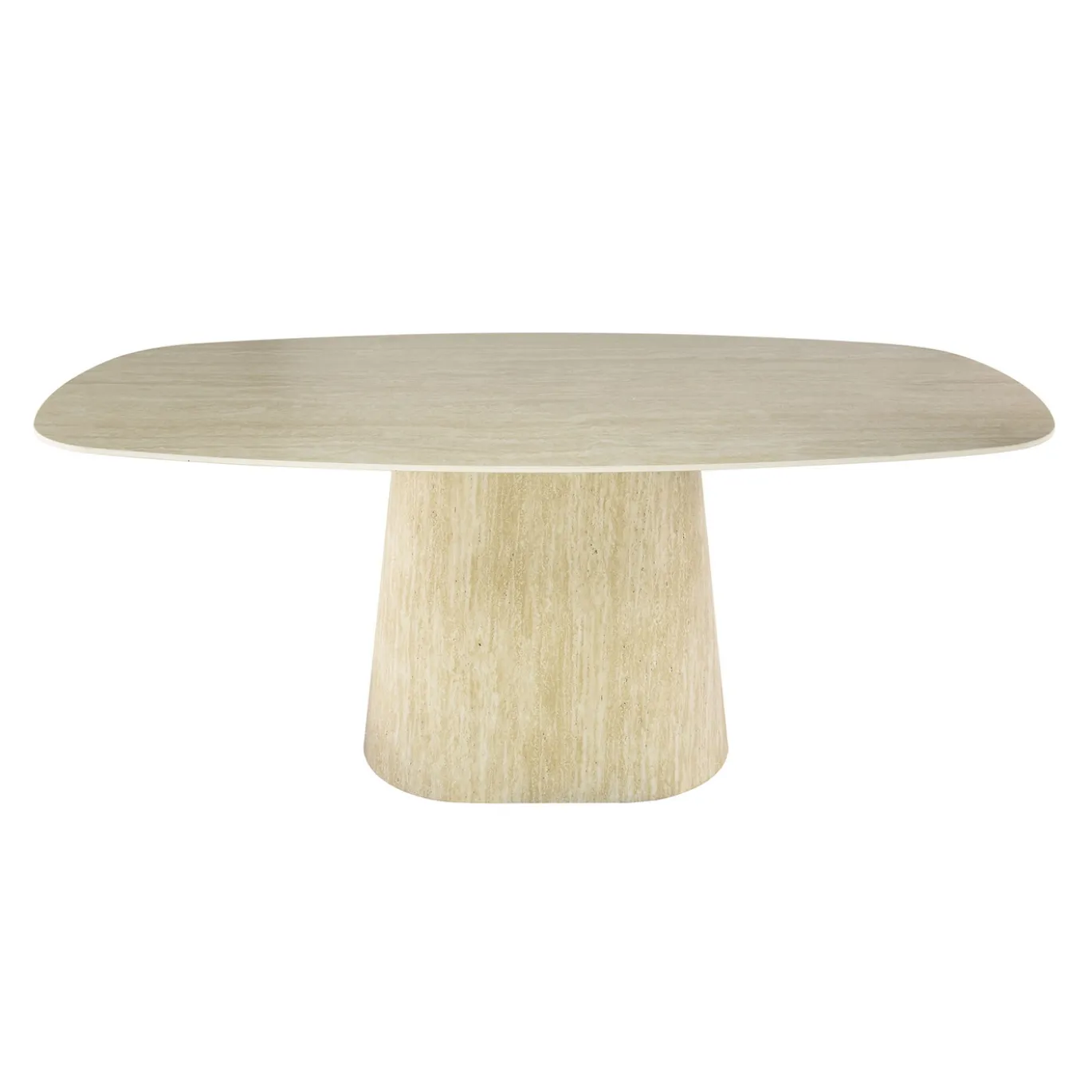 Eettafel Centro Deens Ovaal 180cm Keramiek Travertin - Giga Meubel