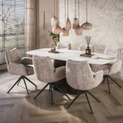 Eettafel Ceramo Centro Deens Ovaal Keramiek Taj Mahal 215 cm - Giga Meubel