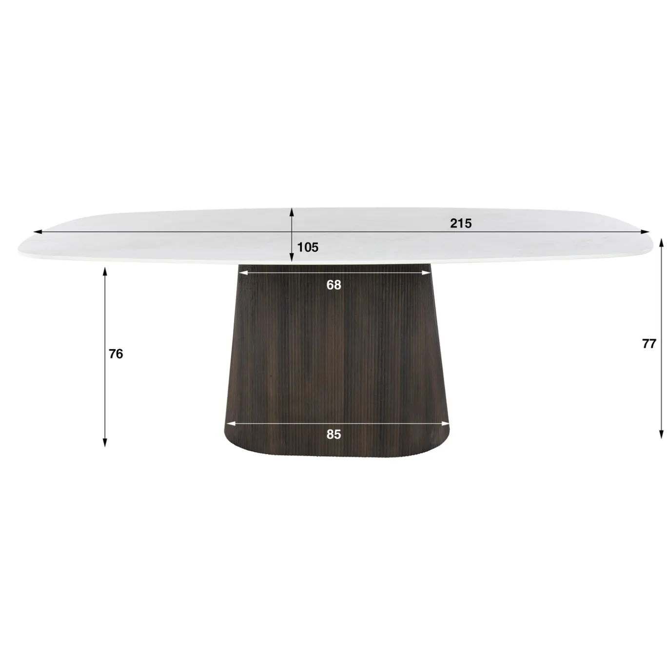 Eettafel Ceramo Centro Deens Ovaal Keramiek Taj Mahal 215 cm - Giga Meubel