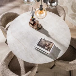 Eettafel Ceramo Centro Rond Keramiek Taj Mahal Ø120 cm - Giga Meubel