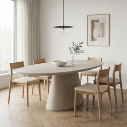Eettafel Cleo Ovaal Beige 160cm - Giga Meubel