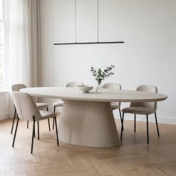 Eettafel Cleo Ovaal Beige 160cm - Giga Meubel