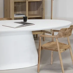 Eettafel Cleo Ovaal Wit 160cm - Giga Meubel