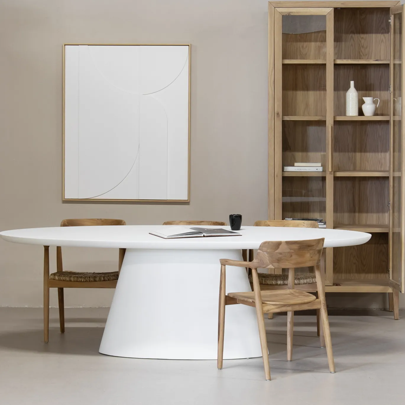 Eettafel Cleo Ovaal Wit 160cm - Giga Meubel