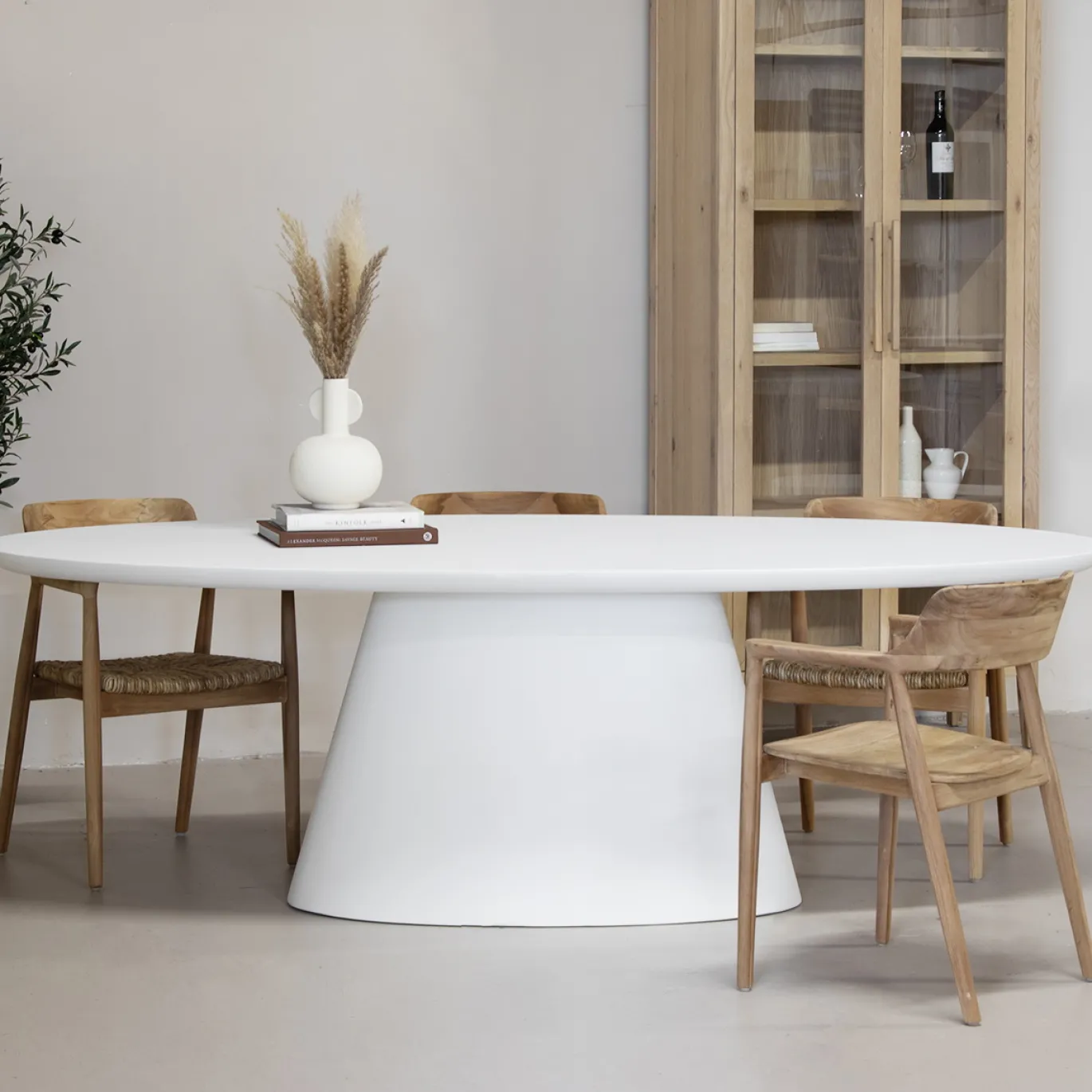Eettafel Cleo Ovaal Wit 160cm - Giga Meubel