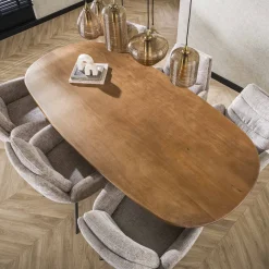 Eettafel Cliff Deens Ovaal Mangohout 180cm - Giga Meubel
