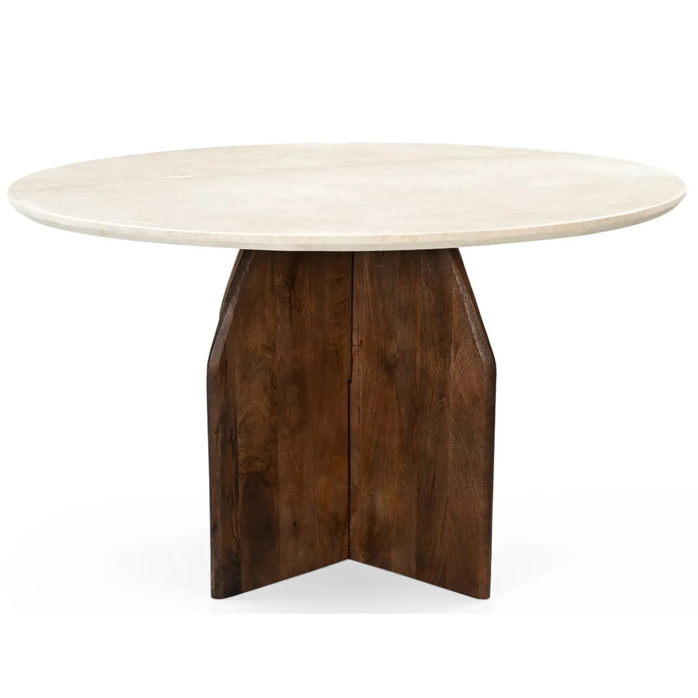 Eettafel Danae Donkerbruin Marmer Rond Ø130cm - Giga Meubel