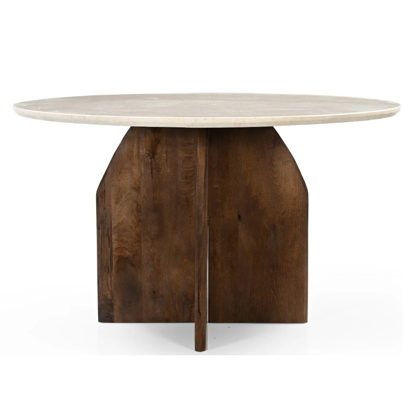 Eettafel Danae Donkerbruin Marmer Rond Ø130cm - Giga Meubel