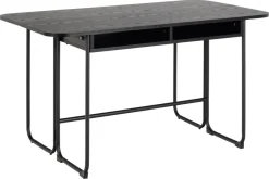 Eettafel Darrel Zwart 40/80x140x77cm MDF - Giga Living