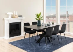 Eettafel Durgan Zwart Uitschuifbaar 168/210x90cm - Giga Living