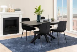 Eettafel Durgan Zwart Uitschuifbaar 168/210x90cm - Giga Living