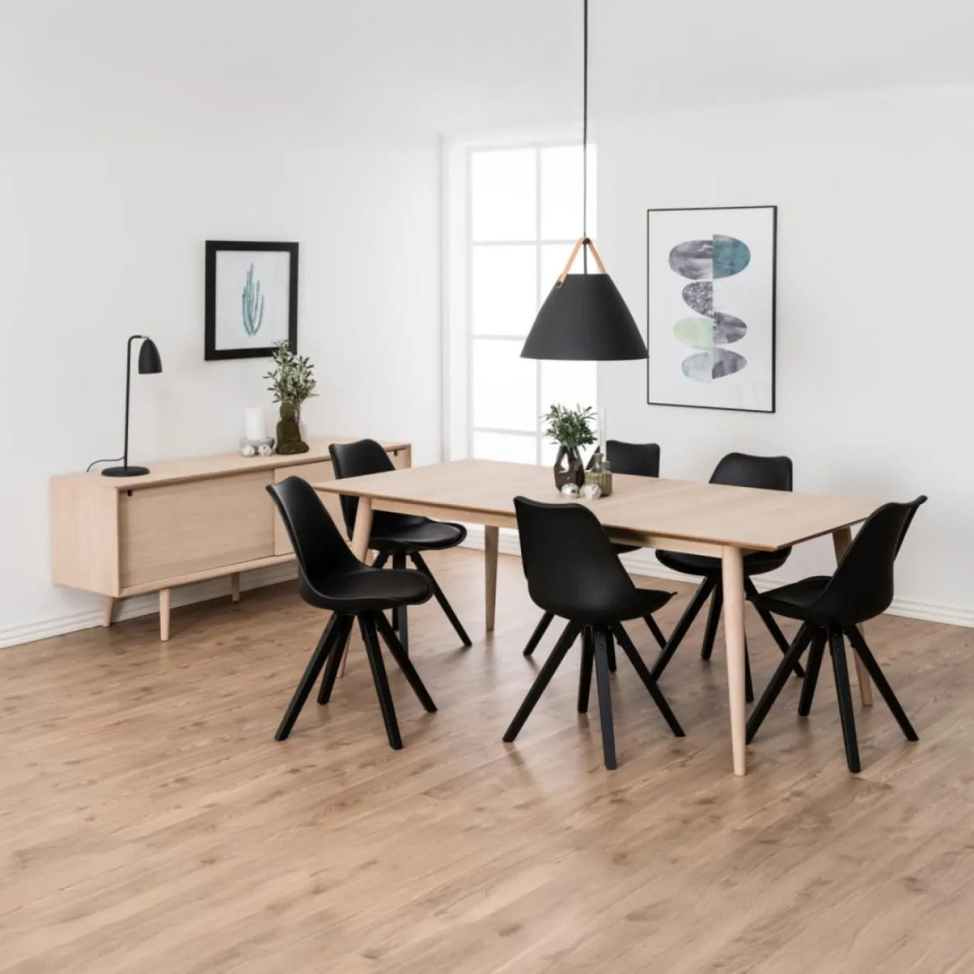 Eettafel Dysta Eikenfineer Wit 200cm - Giga Living