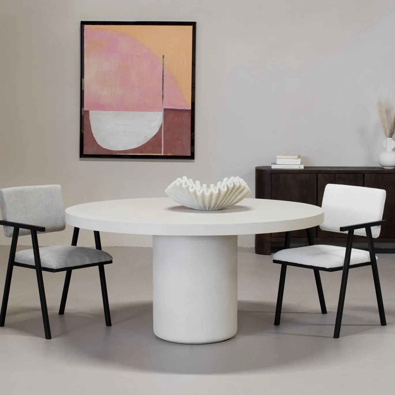 Eettafel Eden Rond Beige 120cm - Giga Meubel
