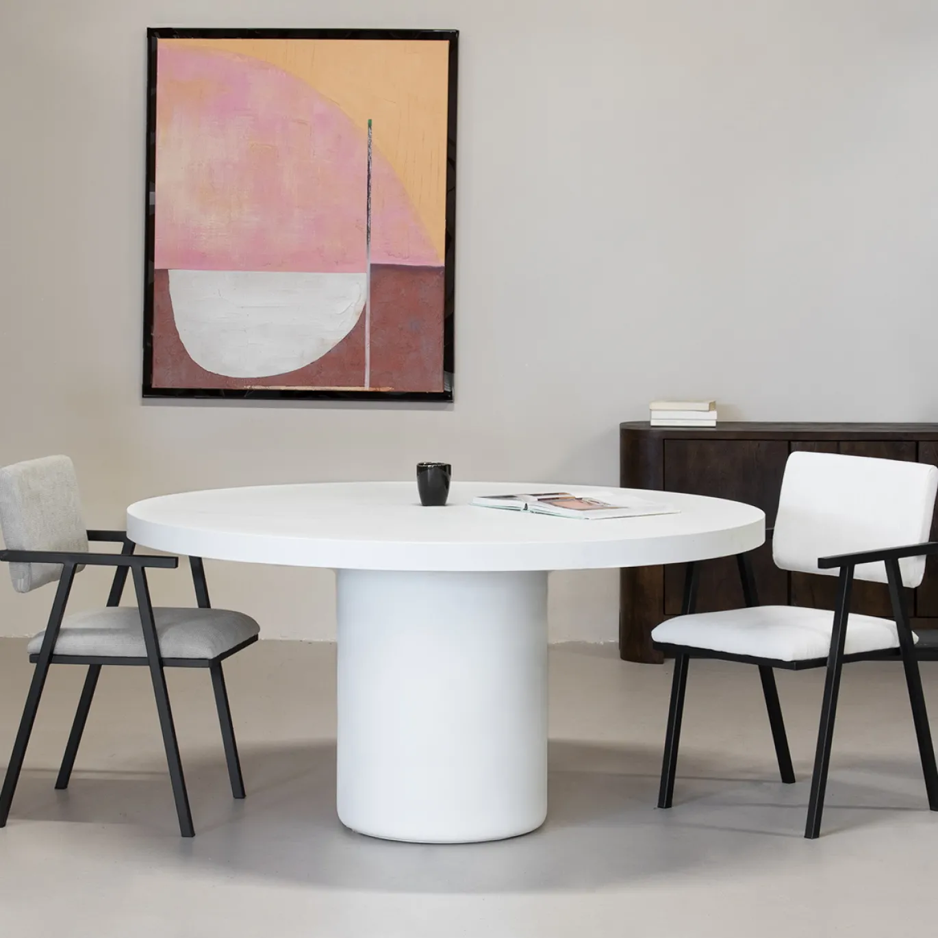 Eettafel Eden Rond Wit 120cm - Giga Meubel