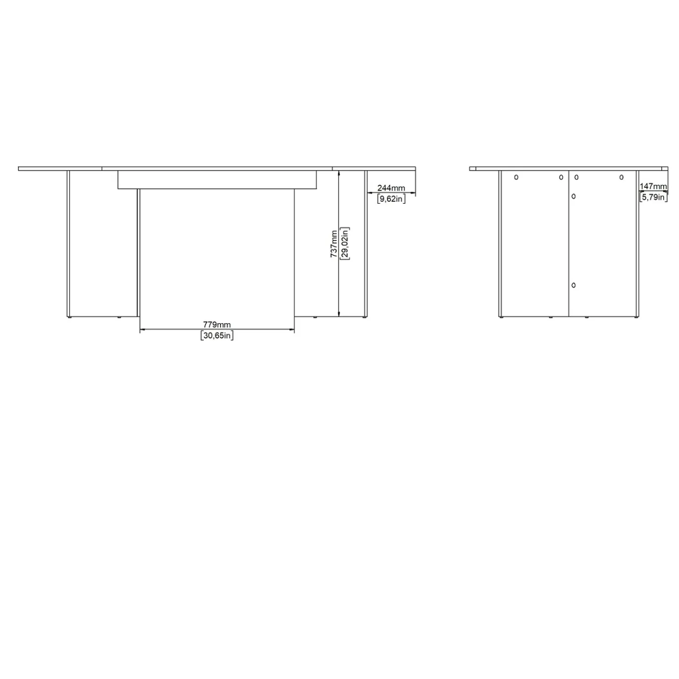 Eettafel Family 100x200cm Wit - Giga Living