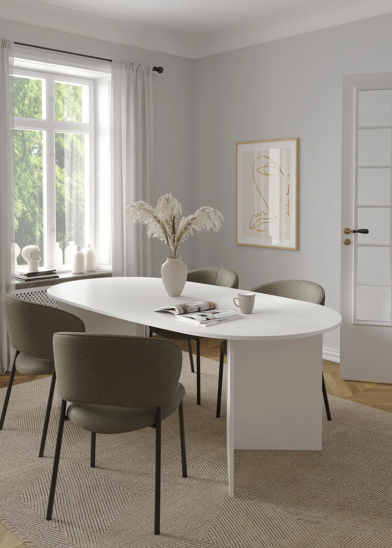 Eettafel Family 100x200cm Wit - Giga Living