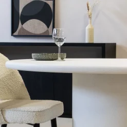 Eettafel Flow Rond Off White 135cm - Giga Living