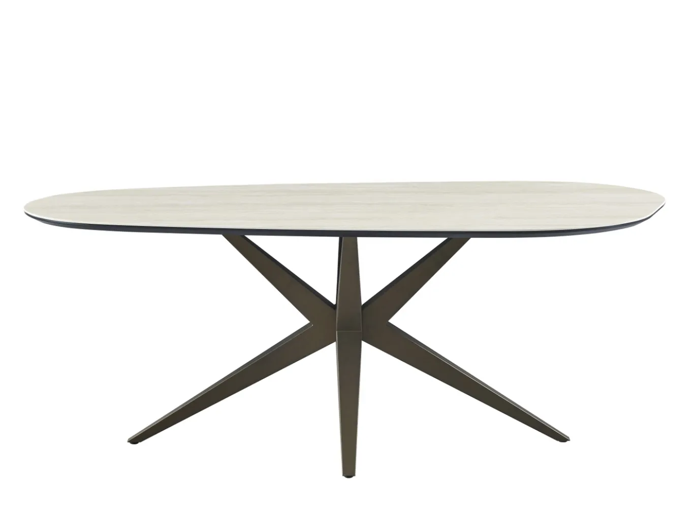 Eettafel Gidana Travertinlook Organisch 160cm - Giga Meubel