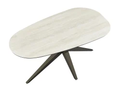 Eettafel Gidana Travertinlook Organisch 160cm - Giga Meubel