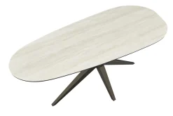 Eettafel Gidana Travertinlook Organisch 160cm - Giga Meubel