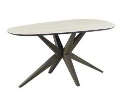 Eettafel Gidana Travertinlook Organisch 160cm - Giga Meubel
