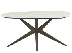 Eettafel Gidana Travertinlook Organisch 160cm - Giga Meubel
