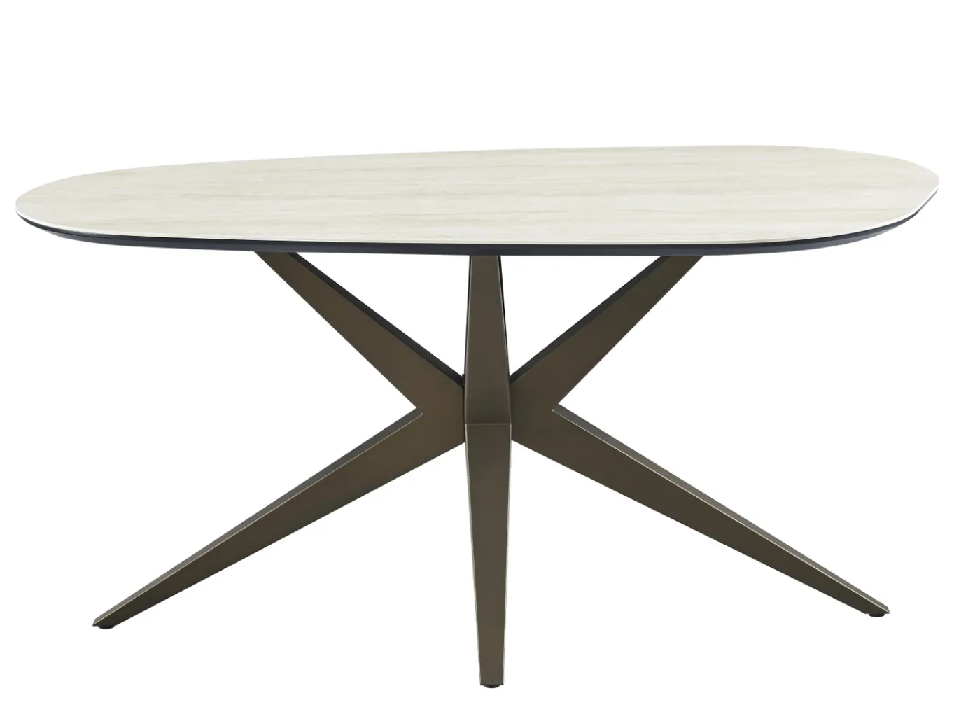 Eettafel Gidana Travertinlook Organisch 160cm - Giga Meubel