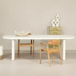 Eettafel Gin Beige Deens Ovaal 200cm - Giga Meubel