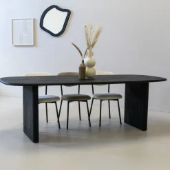 Eettafel Gin Zwart Deens Ovaal 240cm - Giga Meubel