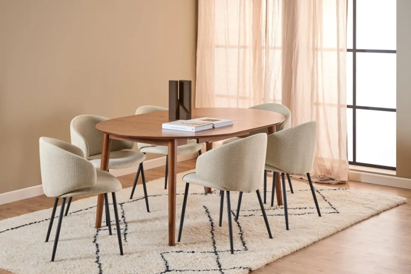 Eettafel Gradje Rond Walnoot Uitschuifbaar - Giga Living