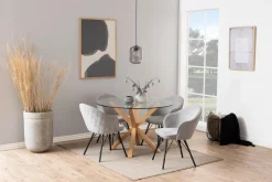 Eettafel Harrie Glas Naturel Ø119x75,5cm - Giga Living