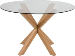 Eettafel Harrie Glas Naturel Ø119x75,5cm - Giga Living