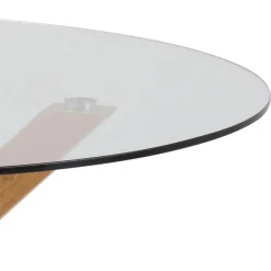 Eettafel Harrie Glas Naturel Ø119x75,5cm - Giga Living