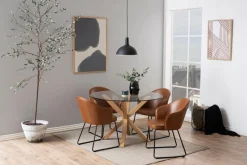 Eettafel Harrie Glas Naturel Ø119x75,5cm - Giga Living