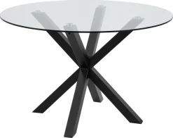 Eettafel Harrie Glas Zwart Ø119x75,5cm - Giga Living