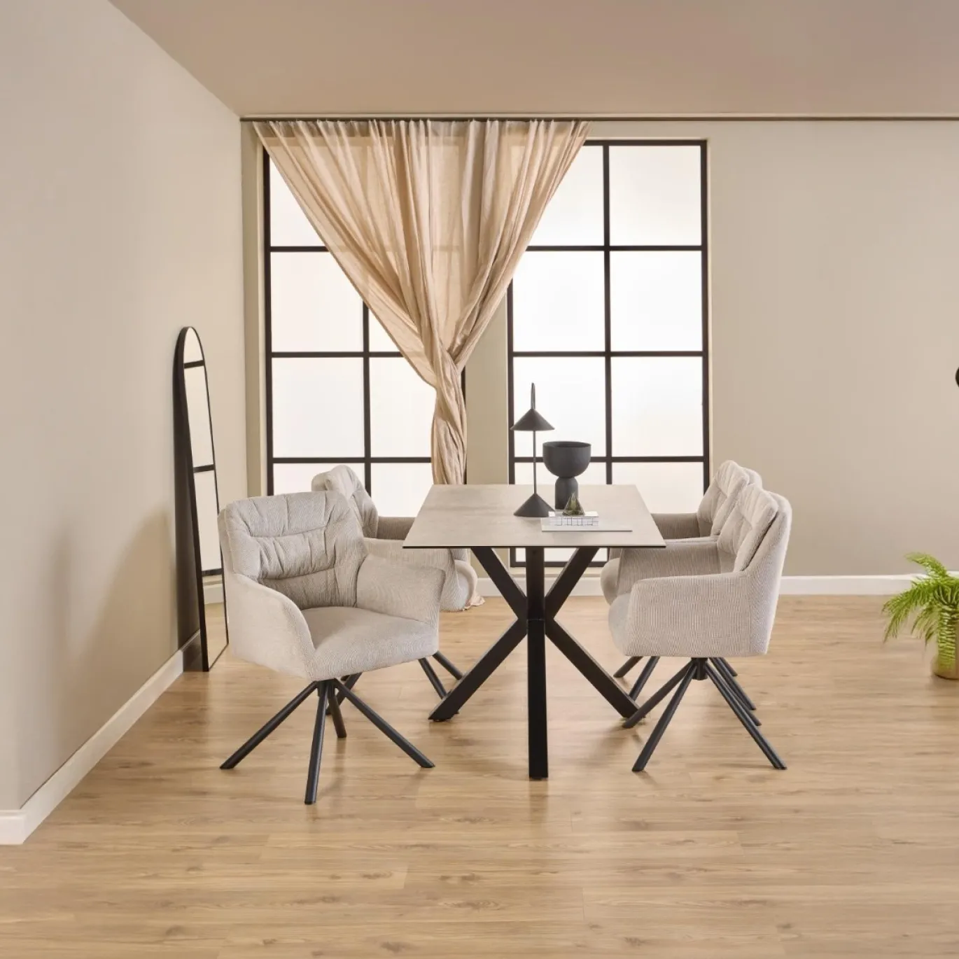 Eettafel Harrie Keramiek Grijs Anista 135cm - Giga Living