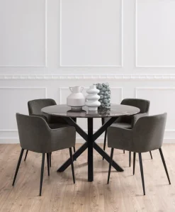 Eettafel Harrie Marmer Bruinemperador Ø120x75,5cm - Giga Living