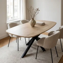 Eettafel Jaimy Naturel Deens Ovaal 160cm - Giga Meubel