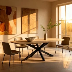 Eettafel Jaimy Naturel Deens Ovaal 160cm - Giga Meubel