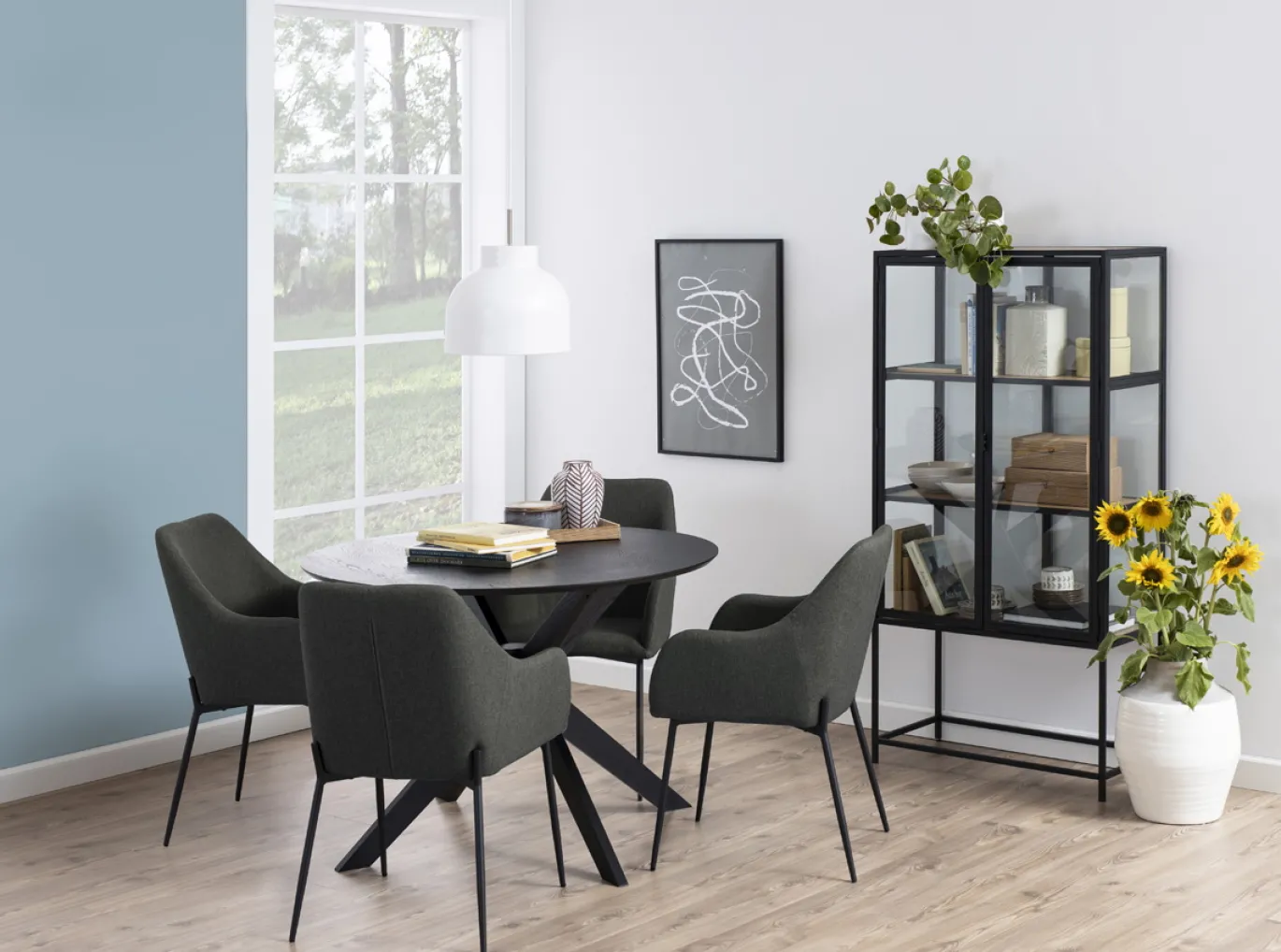 Eettafel Janine Rond MDF Zwart Ø105cm - Giga Living