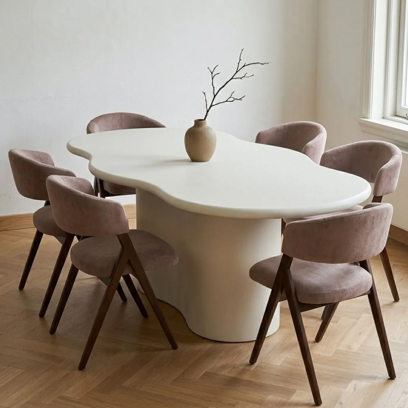 Eettafel Jessie Organisch Off-White 220cm - Giga Meubel